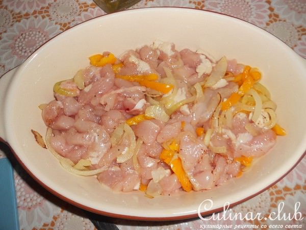 Запеканка с курицей и овощами