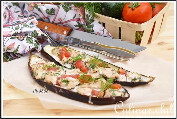 Курица в баклажане.