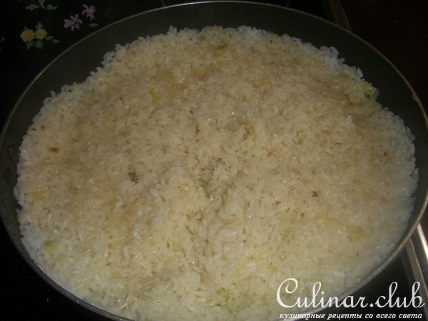 Запеканочка рисовая с курятинкой и сыром:)