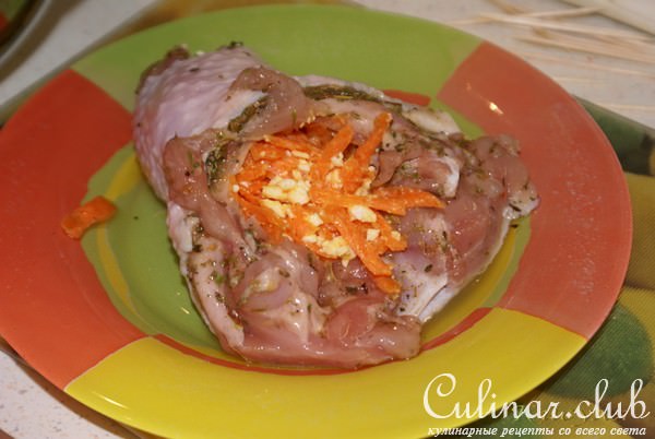 Куриные окорочка с пикантной начинкой