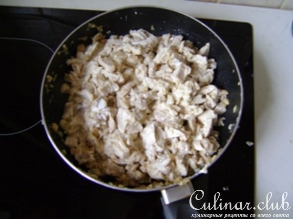 Жульен с курицей и грибами (если у вас нет кокотницы)+вкусные сухарики