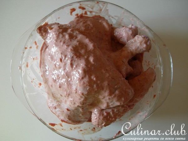 Запеченная пряная курица.