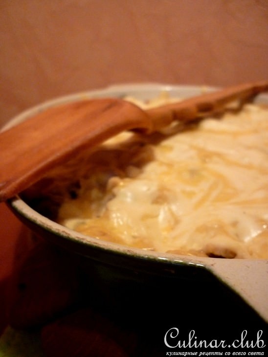 Картофельная запеканка с щавелем и куриным филе