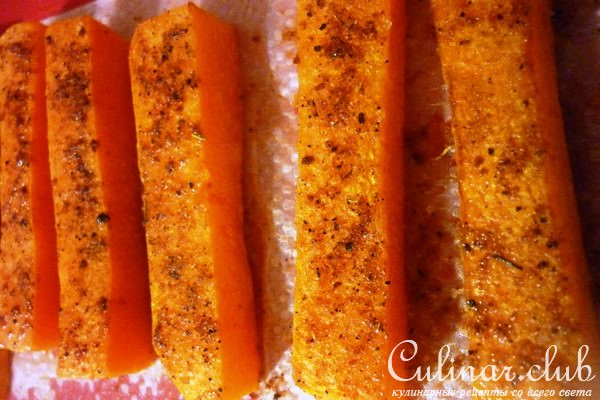 Нежная курица по-итальянски с остро-пряной тыквой фри