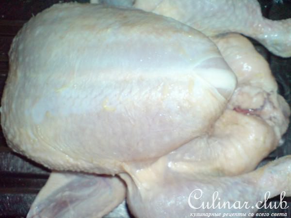 Цыплёнок по-домашнему,с маринованными грибами и сметаной