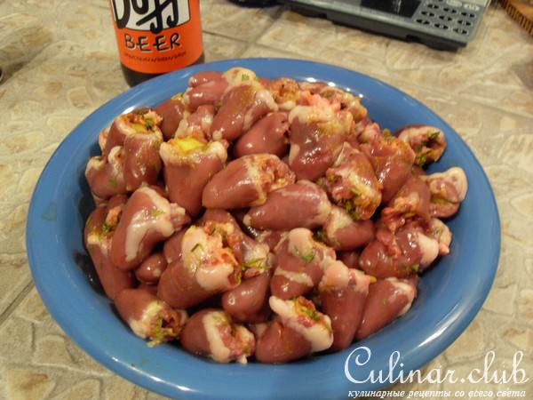 Фаршированные "куриные сердечки"