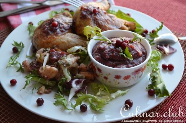 Цыпленок, начиненный моцареллой, под КЛЮКВЕННЫМ СОУСОМ Darbo