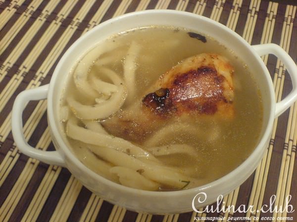 Домашняя лапша в горшочке с курочкой