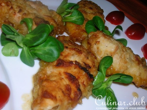 Пряная курица, запеченная с соусом терияки