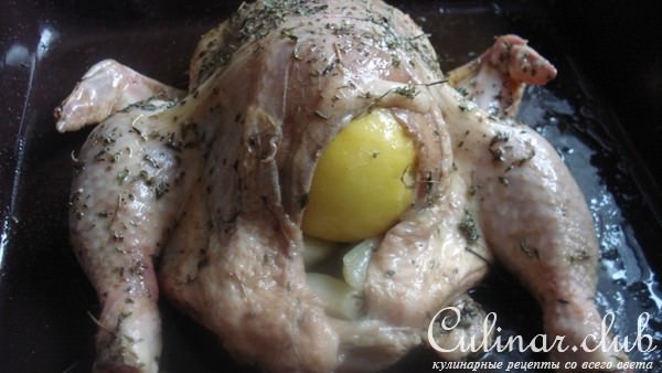 КУРОЧКА В ГНЁЗДЫШКЕ - курица в чесночном креме с картофелем в лимонном соке