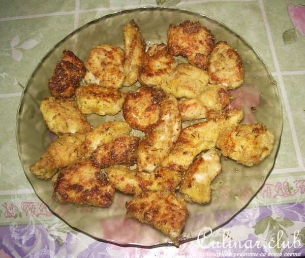 Обжаренные кусочки куриной грудки (по мотивам Нагетс)