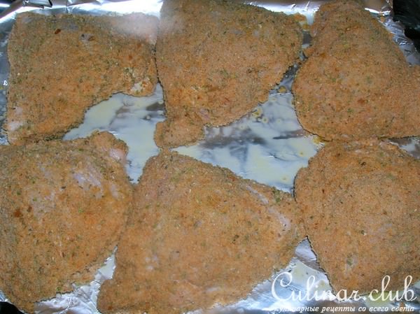 Одомашненная курица с диким рисом ( или курица в чесночных сухарях)