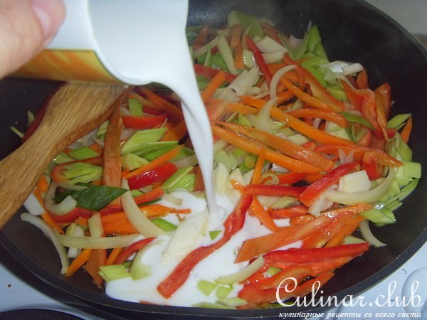 Отбивные в ореховой панировке с овощами.( в азиатском стиле)