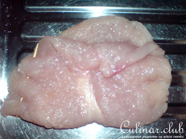 Кармашки из индейки,заполненные грибами