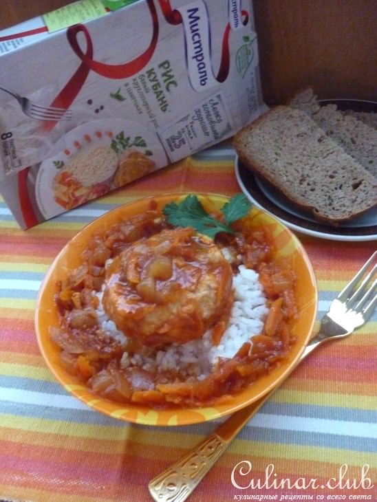 Тефтели с начинкой в красном соусе с рисом Кубань за 25 минут