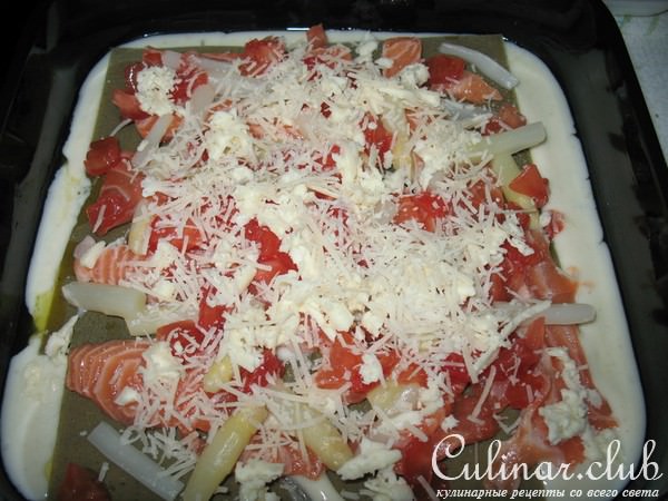 Лазанья с лососем и спаржей ну ооочень вкусная!