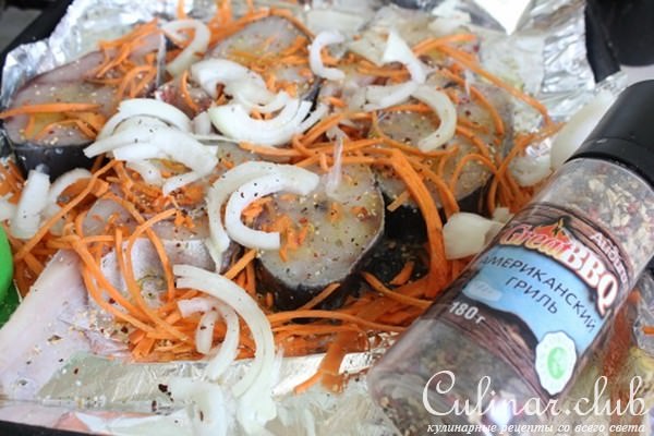 Запеченные стейки сайды с овощами