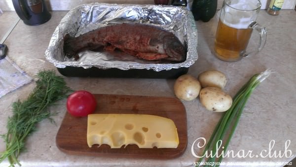 Форель запеченая, с картофелем