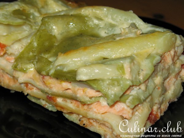 Лазанья с лососем и спаржей ну ооочень вкусная!