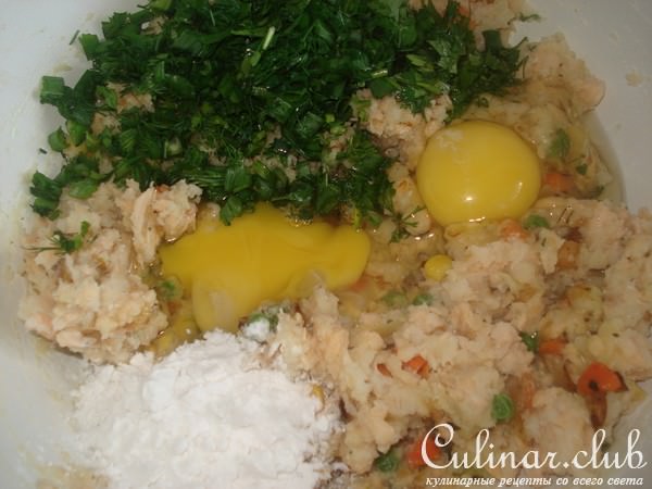Котлеты из форели с овощами