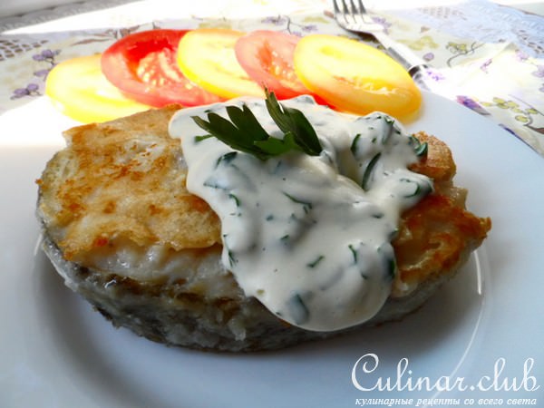 Треска со сливочным соусом.