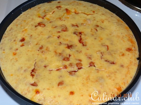 Морской язык, запеченный с овощами и фасолью под нежным суфле