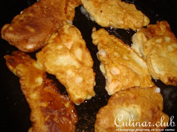 кусочки семги в кляре