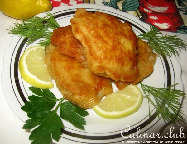 Морской язык в кляре с соевым соусом и сыром