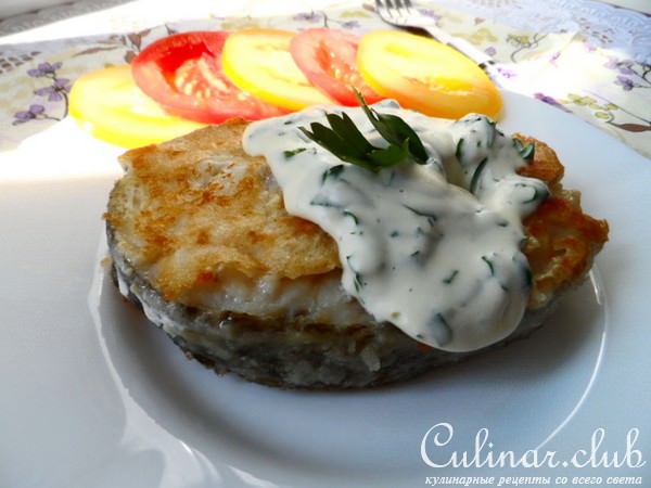 Треска со сливочным соусом.
