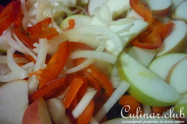 Пангасиус под яблочно-овощной шубкой (очень вкусно,быстро и диетично!)