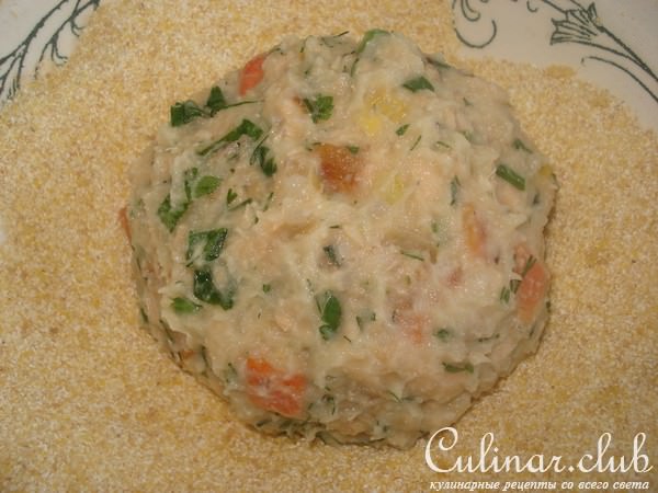 Котлеты из форели с овощами