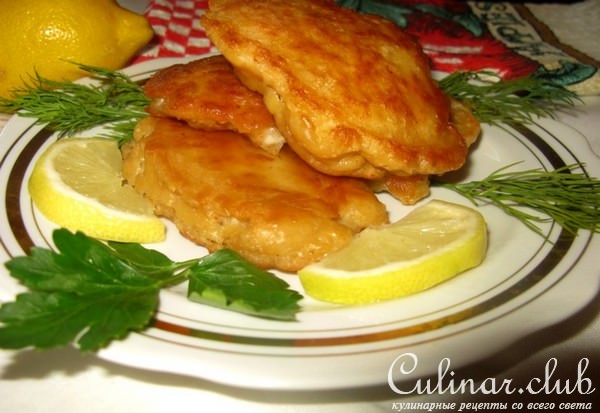 Морской язык в кляре с соевым соусом и сыром