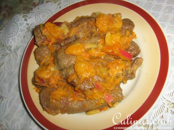 Печёнка с мандаринами.
