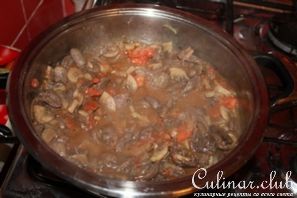 Паста с куриным сердцем