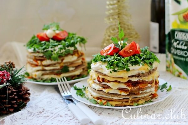 Печеночные мини тортики.