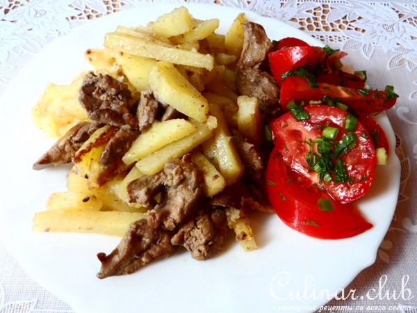 Куриная печень с картошечкой(для ФМ ужин за 150руб.)