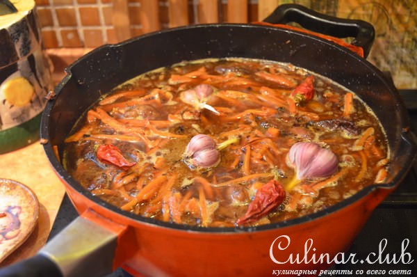 Плов с куриными сердечками