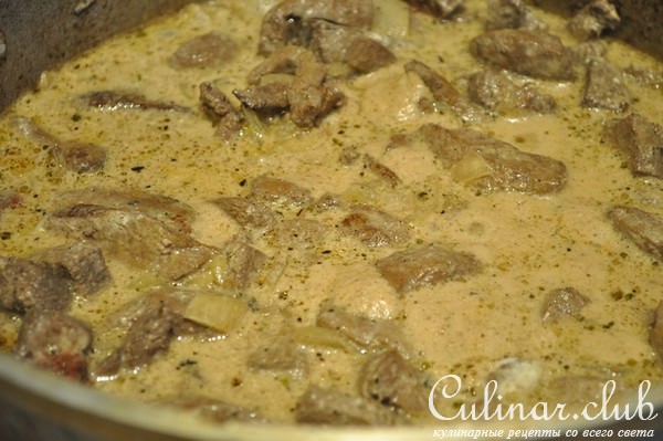 "Beef liver with the mixed garnish". Печень говяжья со смешанным гарниром.