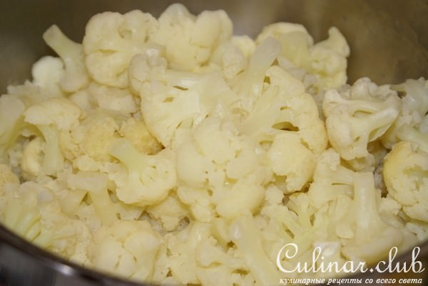 "Запеканка" из цветной капусты и куриной печени