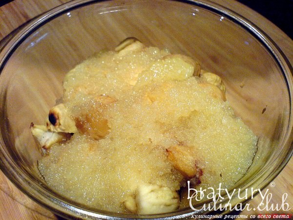 Каштаны сладкие в мёде и коньяке с кунжутом
