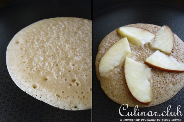 Американский Pancakes с яблочным конфитюром
