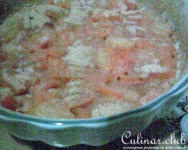 Тыква, запеченная с ананасом и курагой.