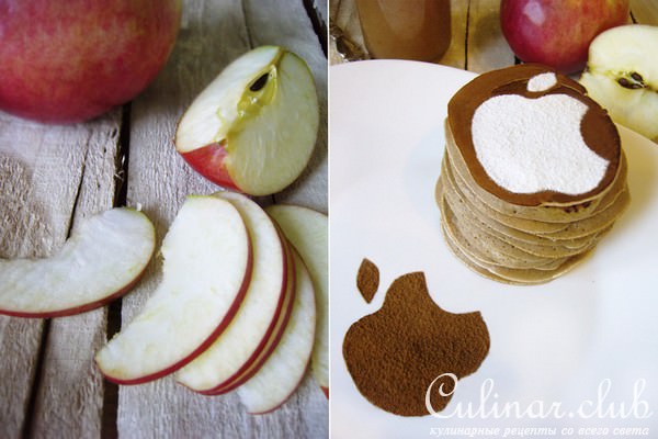Американский Pancakes с яблочным конфитюром
