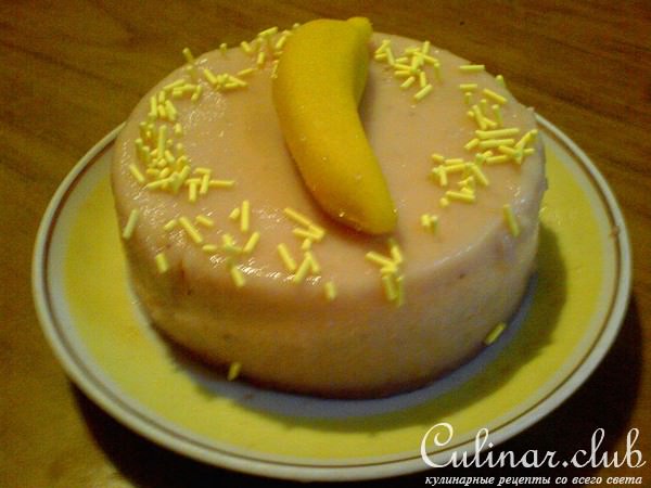 Банановое желе с топлёным молоком