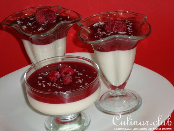 Десерт из творога с малиной