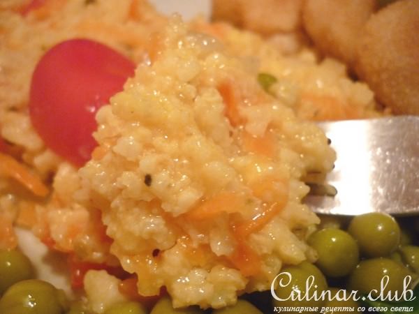 Пшенная каша на гарнир с наггетсами из мяса цыплёнка "Золотой Петушок"