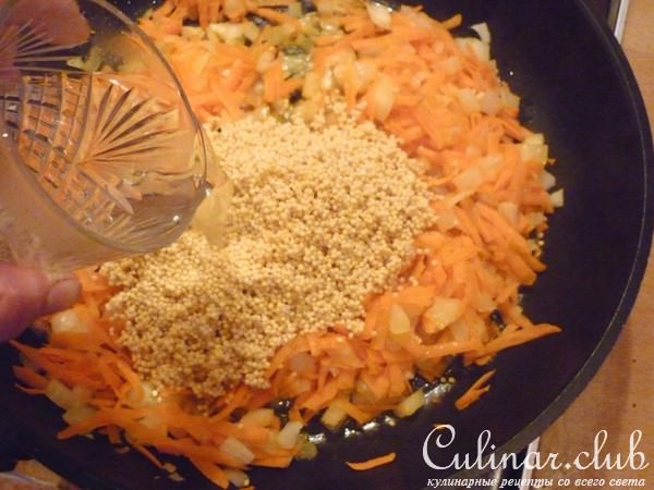 Пшенная каша на гарнир с наггетсами из мяса цыплёнка "Золотой Петушок"