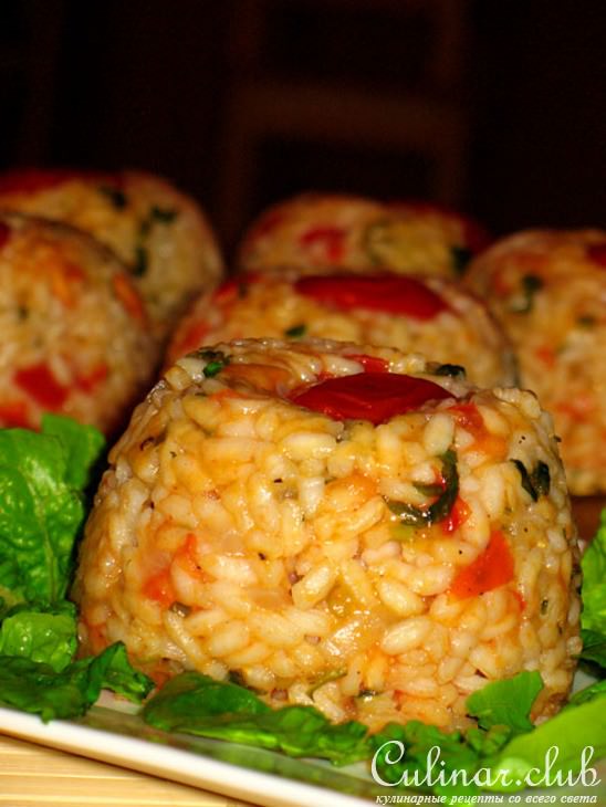 Рисовые тимбали с моцареллой(Sformatini di riso alla mozzarella)