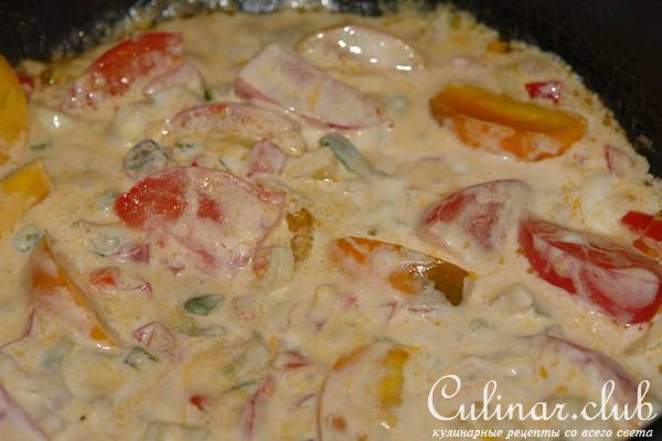 Рис с овощами в сметанном соусе
