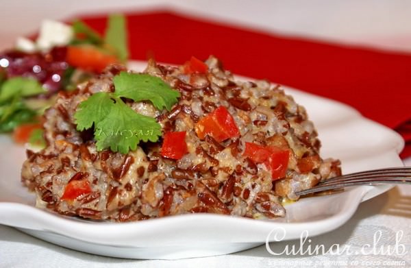 Красный рис (red rice) с беконом и овощами.Тест-драйв